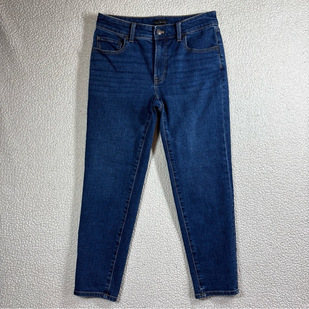 Talbots Everyday Relaxed Jeans Women Size 2P Dark Wash Stretch Comfort Blue Jean